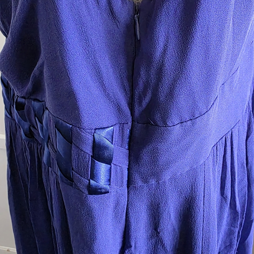 Robbie Bee Royal Blue Midi Dress Silk  Size 18W - Picture 6 of 8